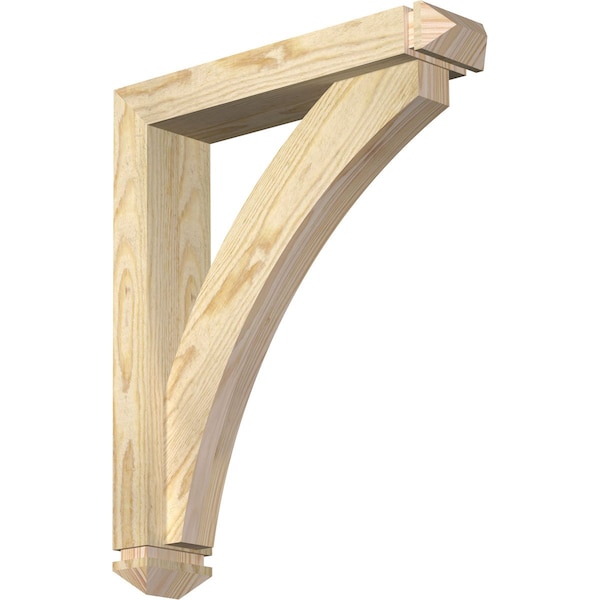 Ekena Millwork Thorton Arts and Crafts Rough Sawn Bracket w/ Offset Brace, Douglas Fir, 4"W x 18"D x 22"H BKT0402X18X22THR03RDF - main